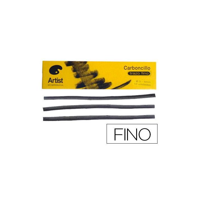 Carboncillo Artist Fino 3-4 mm Caja De 10 Unidades