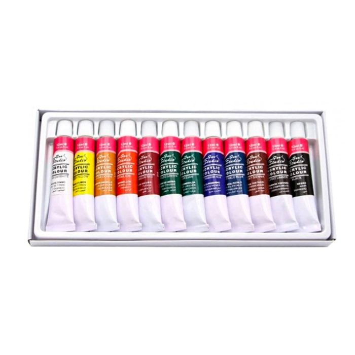 Pintura Acrilica Artist Caja Carton De 12 Colores Surtidos Tubo De 12 mL 1