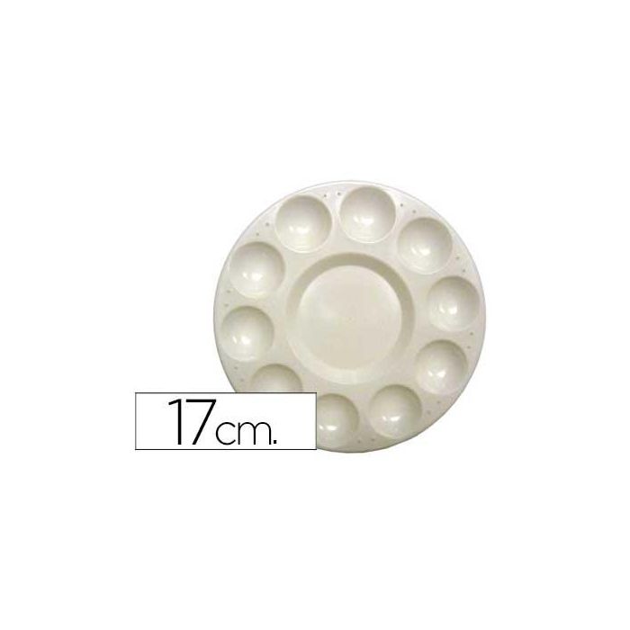 Paleta Plastico Artist Circular Con 10 Huecos Tamaño 17 cm