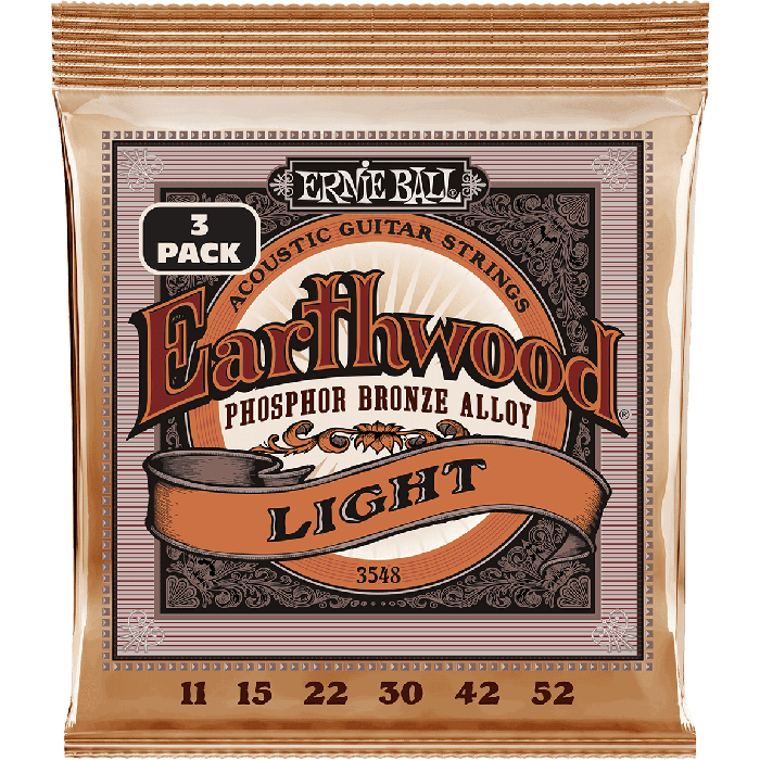 Juego Acústica Earthwood 92/8 Phosphor Bz. Light 11-52 Tripack (3) 1