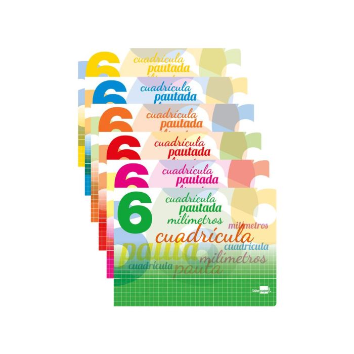 Libreta Liderpapel Pautaguia Tapa Cartoncillo 32 Hojas Din A5 70 gr Cuadriculado Pautado 6 mm Apaisado 10 unidades 2