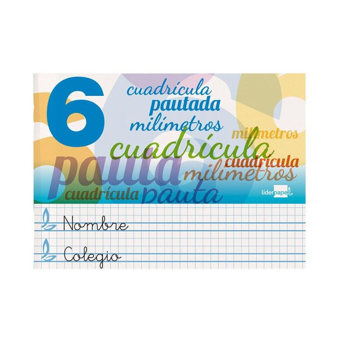 Libreta Liderpapel Pautaguia Tapa Cartoncillo 32 Hojas Din A5 70 gr Cuadriculado Pautado 6 mm Apaisado 10 unidades 3