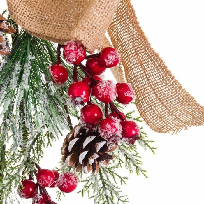 Colgador para Puertas Navidad Blanco Rojo Verde Natural Ratán Plástico 55 cm 3