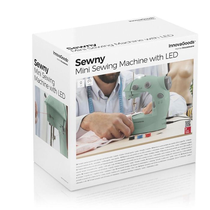 Mini Máquina de Coser Portátil con LED, Cortahílos y Accesorios Sewny InnovaGoods 1