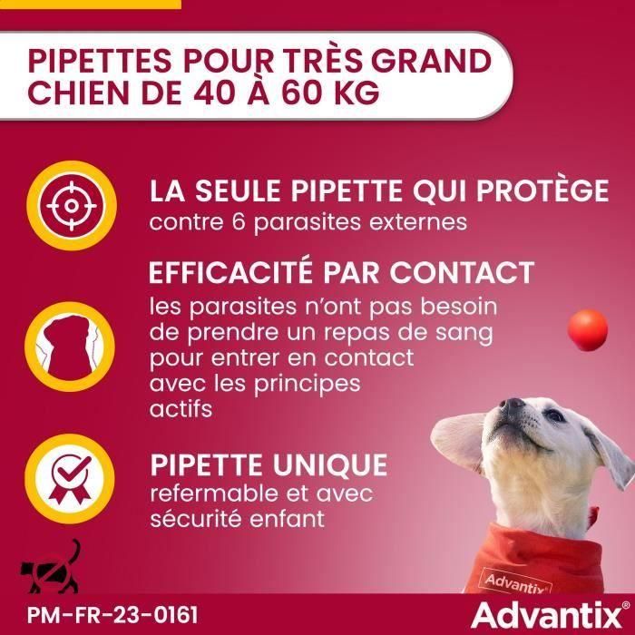 ADVANTIX 4 pipetas antiparasitarias - Para perros muy grandes de 40 a 60 kg - 4 x 6 ml 2 ADVANTIX 4 pipetas antiparasitarias - Para perros muy grandes de 40 a 60 kg - 4 x 6 ml 2