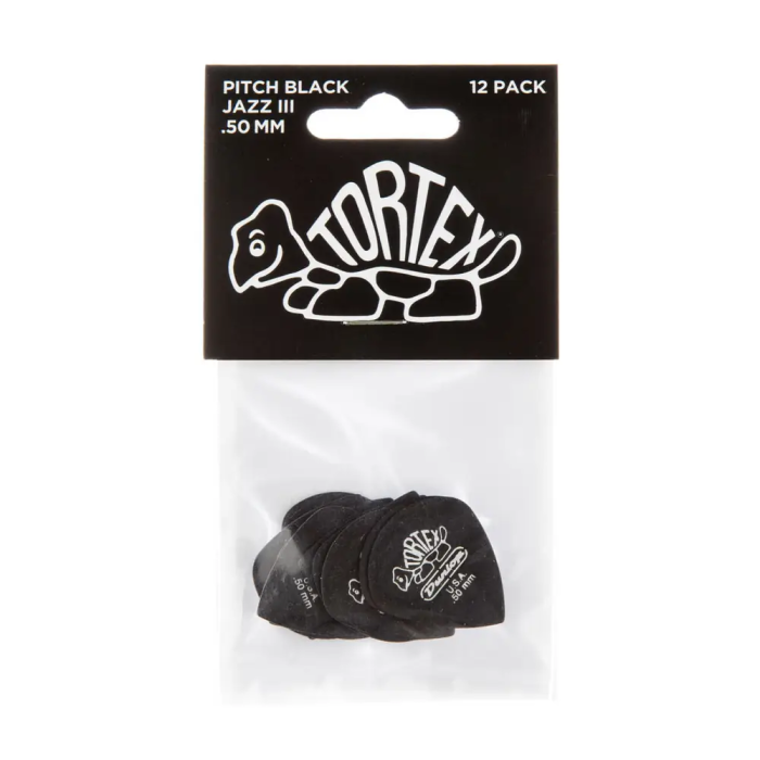 Dunlop 72 Púas Tortex III Pitch Black Jazz - 0,50 Mm 3 Dunlop 72 Púas Tortex III Pitch Black Jazz - 0,50 Mm 3