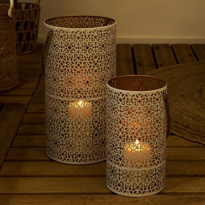 Home Deco Factory Juego de 2 Farolillos Dorado-Blanc 5 Home Deco Factory Juego de 2 Farolillos Dorado-Blanc 5