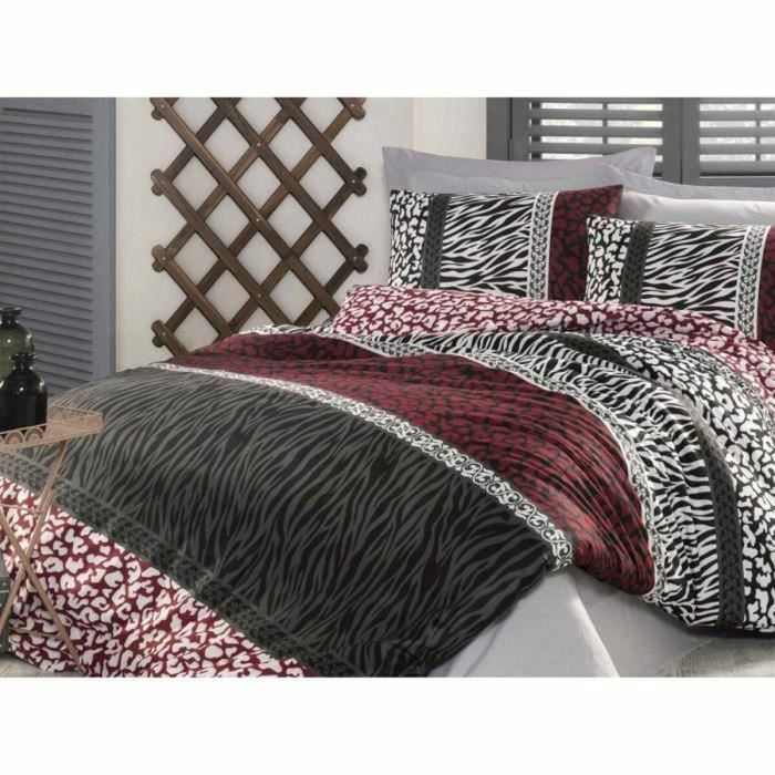 Juego de Cama ASI8681875492156 - Funda Nórdica 220x240 cm + 2 Fundas Almohada 60x60 cm - 100% Algodón Reforzado - Rojo 3