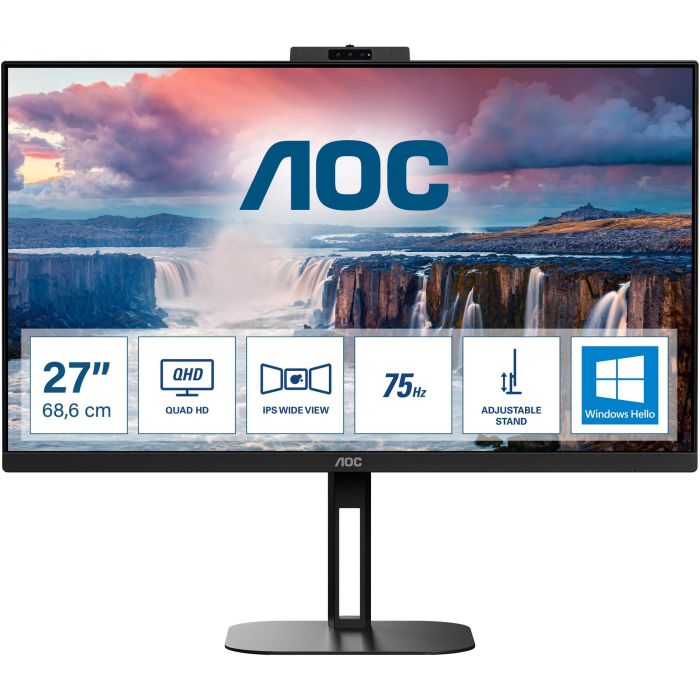 AOC Q27V5CW/BK Monitor 27" QHD IPS USB-C con Webcam, HDMI y DisplayPort 0 AOC Q27V5CW/BK Monitor 27" QHD IPS USB-C con Webcam, HDMI y DisplayPort 0
