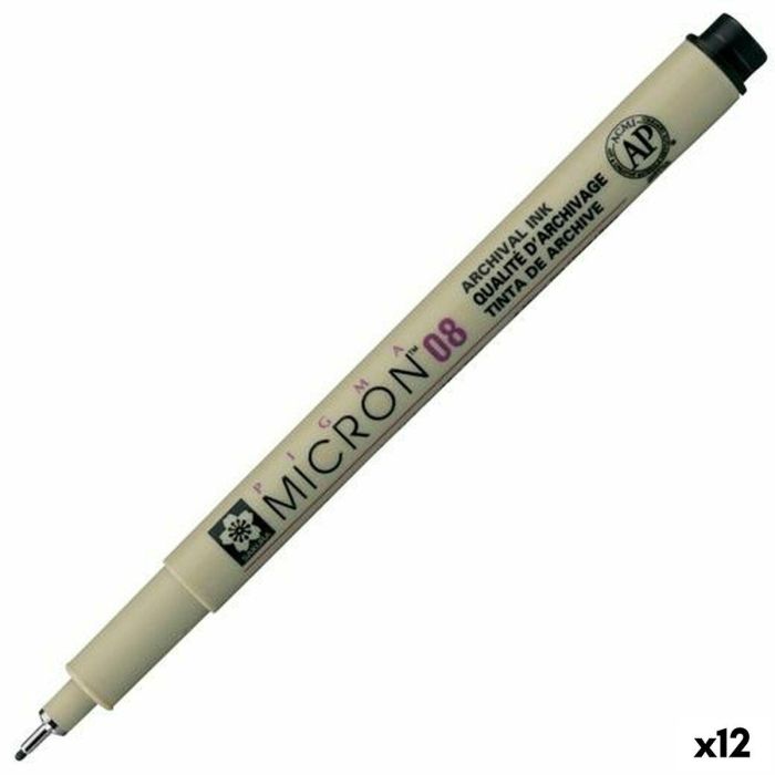 Rotuladores Talens Sakura Pigma Micron 08 Negro (12 Unidades) Rotuladores Talens Sakura Pigma Micron 08 Negro (12 Unidades)