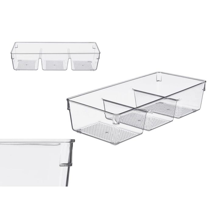 Kinvara Organizador Nevera Triple Transparente 33.8 x 15.3 x 8 cm (Set de 18)