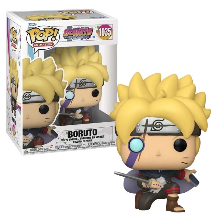 Funko Figura Vinilo Boruto 1035 NARUTO - Figura de 9 cm que representa a Boruto, el hijo de Naruto en pose de combate y brillando en la oscuridad. 2