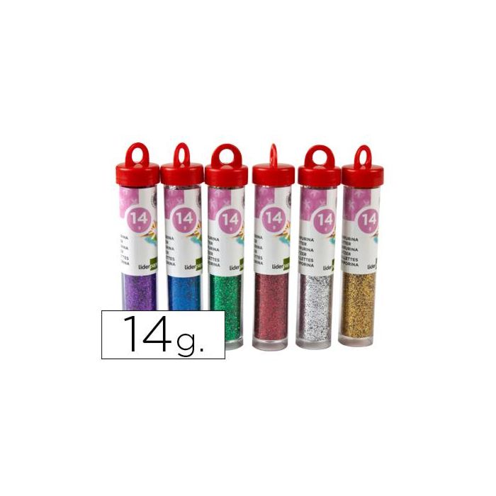 Purpurina Liderpapel Fantasia Colores Metalicos Surtidos Bote De 14 gr