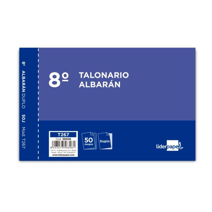 Talonario Liderpapel Albaran Octavo Duplicado Apaisado 1