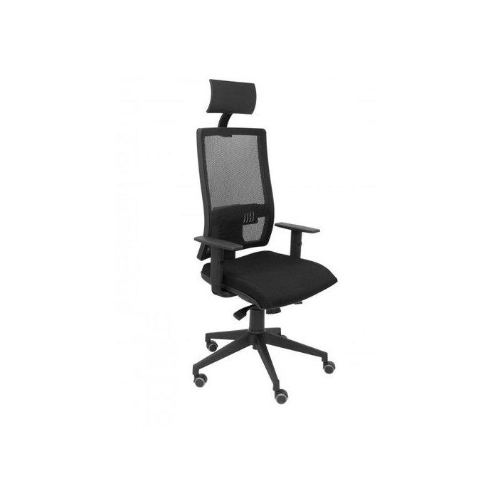 Silla Piqueras Y Crespo Horna Brazos Regulables Cabecero Incluido Mecanismo Sincro Apoyo Lumbar Respaldo Malla Transpirable Y Asiento Tapizado Bali Negro