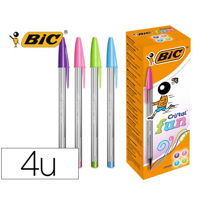 Bic Bolígrafo Cristal Fun Fashion Colores Caja 20 Ud