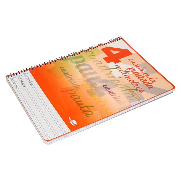 Cuaderno Espiral Liderpapel Folio Pautaguia Tapa Dura 80H 75 gr Cuadro Pautado 4 mmcon Margen Colores Surtidos 5 unidades