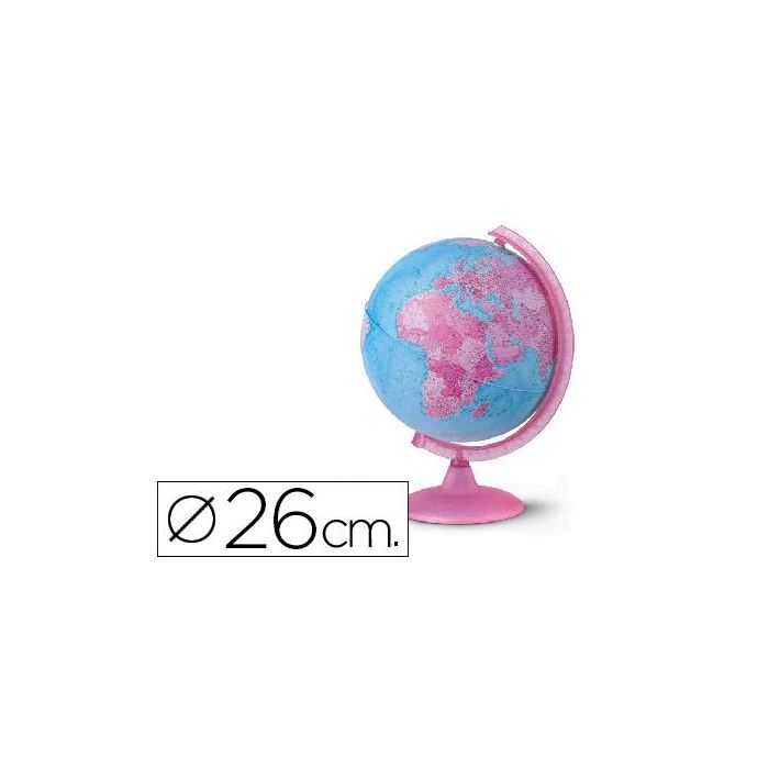 Globo Terraqueo Con Luz Modelo Pink Diametro 26 cm