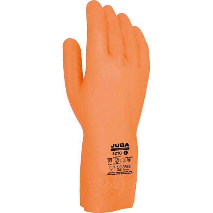 Juba Grandeur 70 Guante de Trabajo Profesional Látex Neopreno Flocado Naranja Talla 6 para Industria y Mantenimiento Juba Grandeur 70 Guante de Trabajo Profesional Látex Neopreno Flocado Naranja Talla 6 para Industria y Mantenimiento