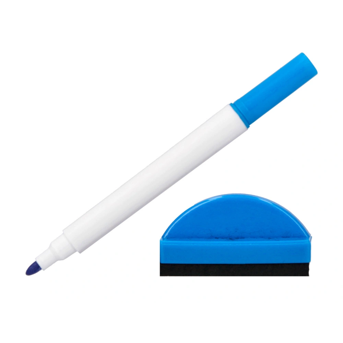 Liderpapel Pizarra Blanca 18x26 cm Doble Cara Lisa y Cuadriculada con Rotulador y Borrador 6