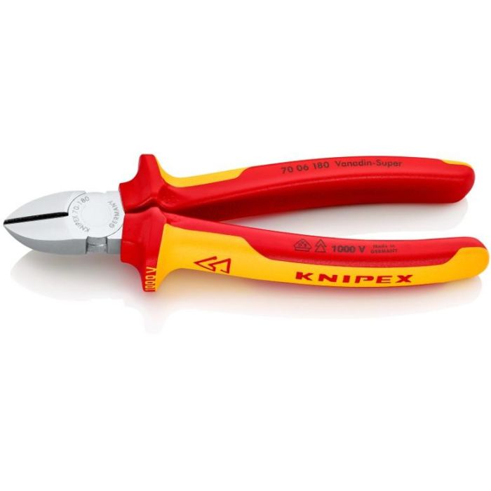 Knipex Seitenschneider, Alicates de Corte Diagonal Cromados, 180 mm 1 Knipex Seitenschneider, Alicates de Corte Diagonal Cromados, 180 mm 1