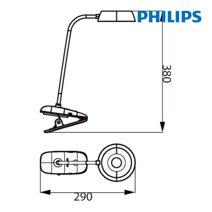 Flexo blanco pinza led 3w 4.000k 2