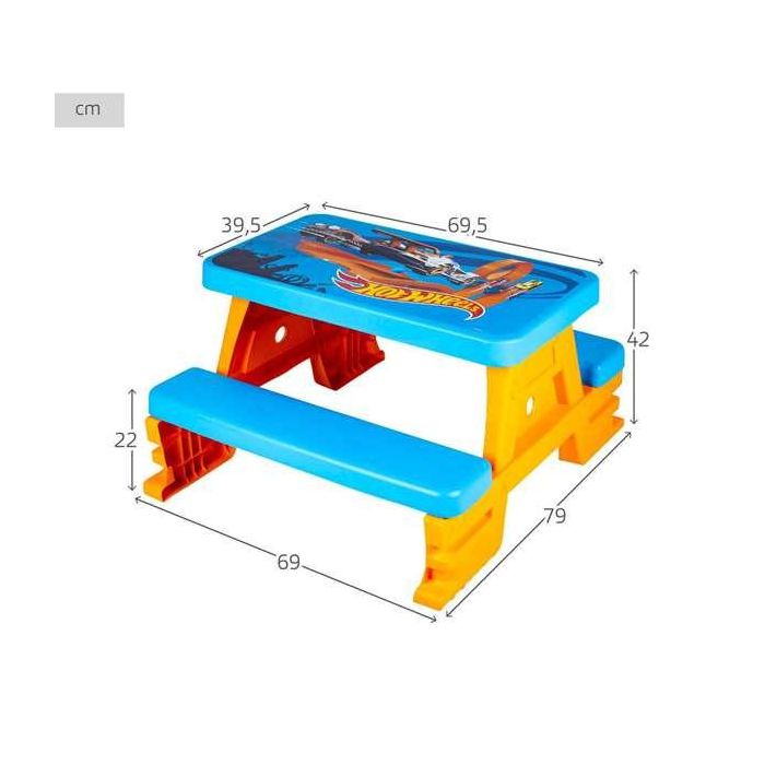 Conjunto de Mesa Infantil y Pongotodo Hot Wheels Azul Naranja Plástico 69 x 42 x 79 cm 10