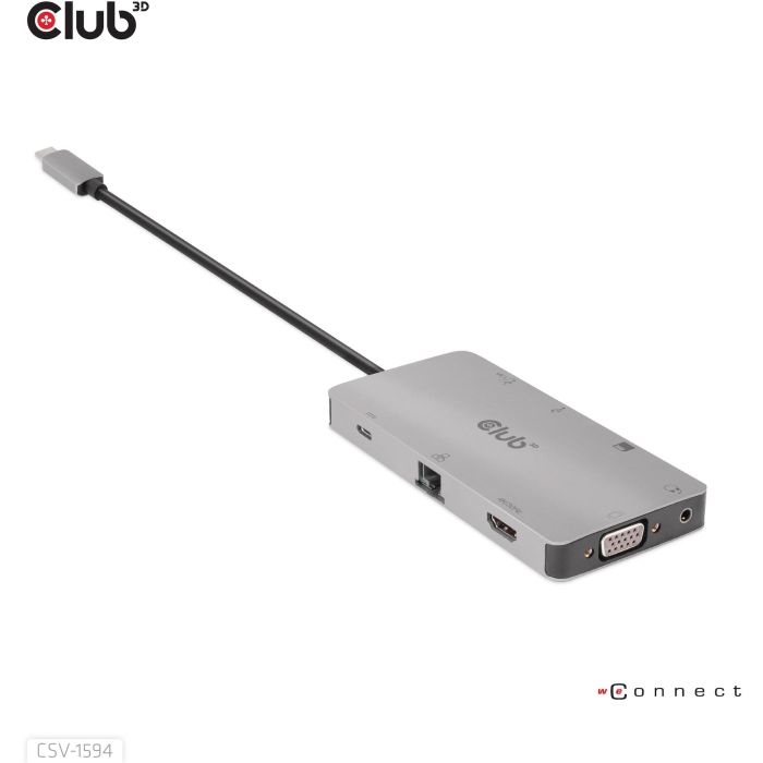 Club3D CAC-1589 USB-C 9in1-HUB HDMI/VGA/2xUSB/USB-C/RJ45/SD PD100W