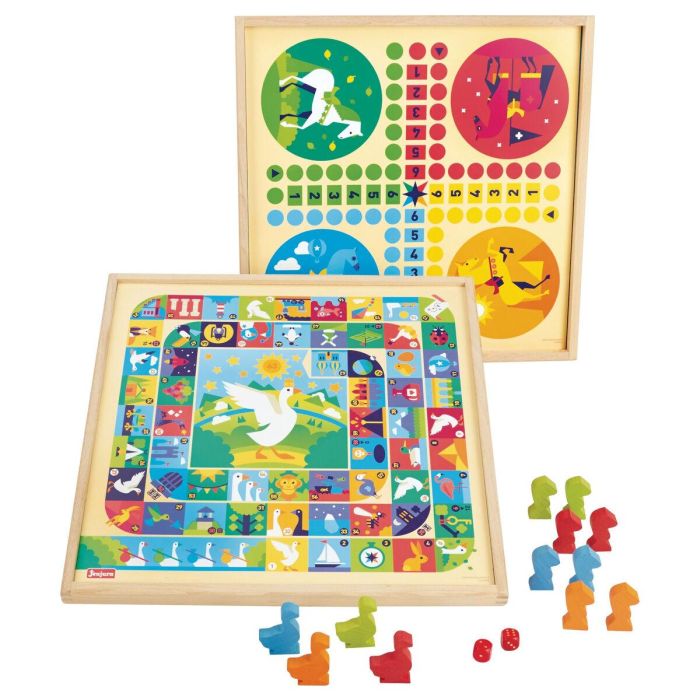 Jeujura Juego de Ganso y Caballos Pequeños - Bandeja de Madera con Peones, Dados y Reglas - 33x33x2 cm 3 Jeujura Juego de Ganso y Caballos Pequeños - Bandeja de Madera con Peones, Dados y Reglas - 33x33x2 cm 3