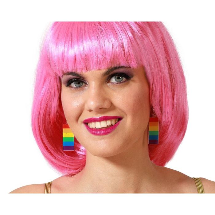 Pendientes Rectangulares Multicolor Bandera Arcoíris para Celebraciones LGTBIQ+, Festivales y Fiestas Alegres