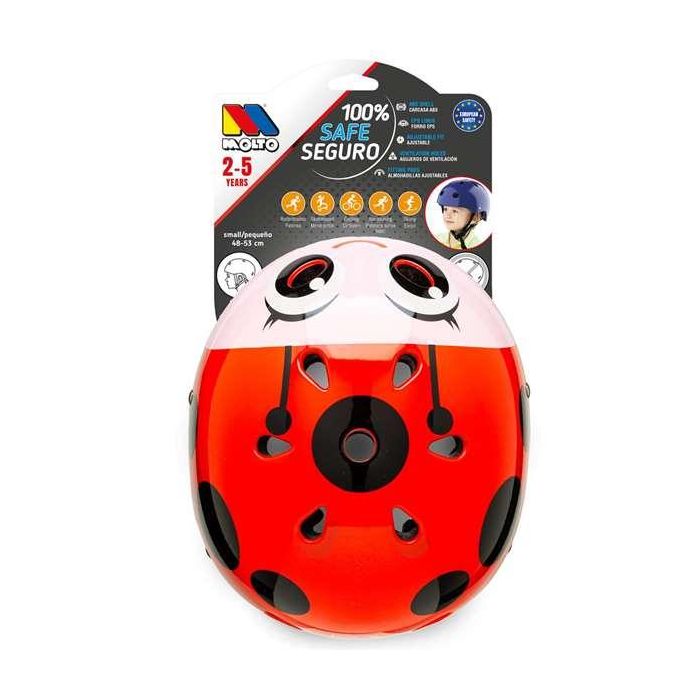 Casco de Ciclismo para Niños Moltó Rojo Mariquita 26 x 21 x 16,5 cm 4