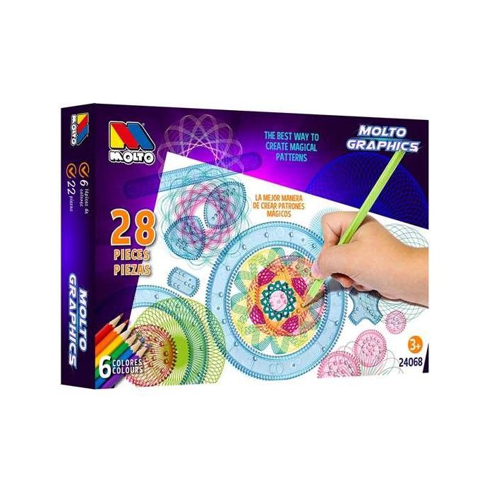 Set de dibujo molto graphics con 28 accesorios. 124x60x1 cm