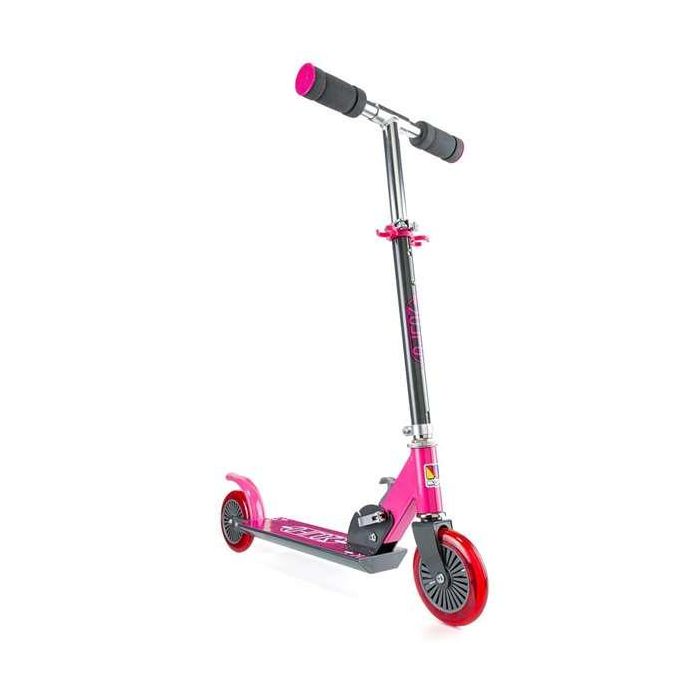 Patinete 2 ruedas plegable rosa. altura con dos posicones 72-77 cm soporta 50 kg