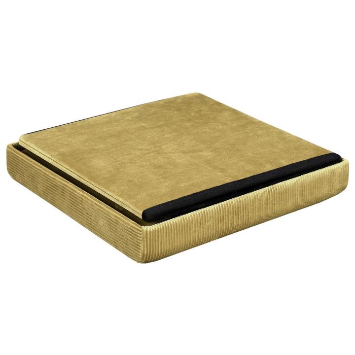 Home Deco Factory Caja Puf Plegable Terciopelo Amarillo Mostaza Lounge 38x38x38 cm 4
