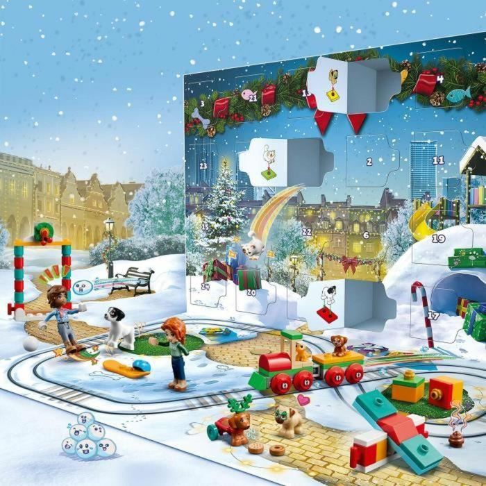 LEGO Friends 41758 Calendario de Adviento 2023, con 24 obsequios que incluyen 8 figuras de animales, 2 minimuñecos, regalo de Navidad 2