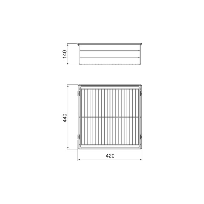 Emuca Cajón de alambre para armarios y vestidores Quartz, 440mm (M60), Acero, Titanio 6