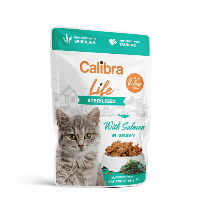 Calibra Cat Life Pouch Sterilised Salmón En Salsa 28x85 gr Calibra Cat Life Pouch Sterilised Salmón En Salsa 28x85 gr