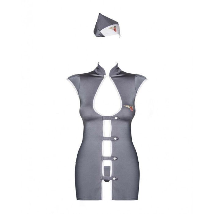 Disfraz de Azafata Gris (S/M) Obsessive Stewardess Gris 3