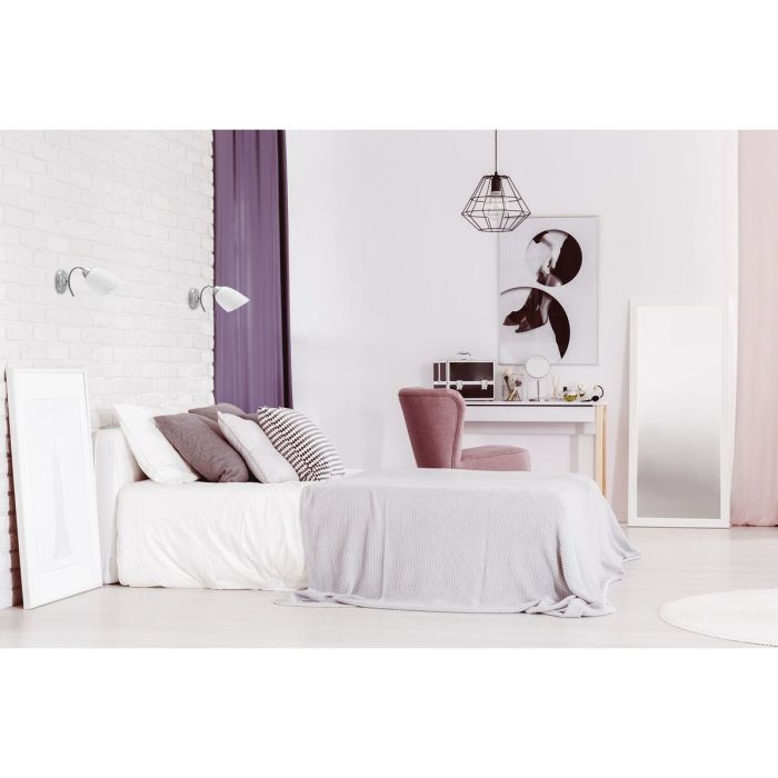 Aplique de Pared Activejet NIKITA 1P Nikiel Blanco Níquel Metal Vidrio 60 W 26 x 12 x 12,5 cm 30 x 12 x 15 cm 2