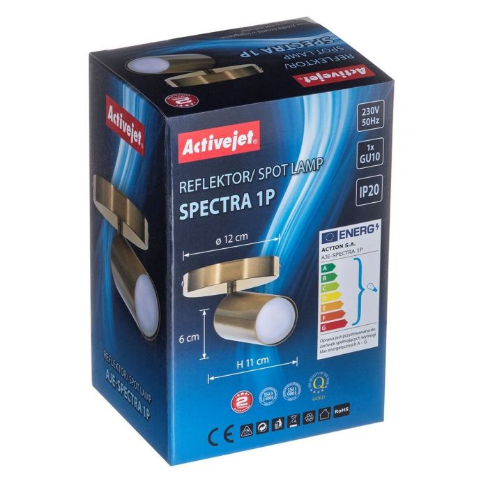 Aplique de Pared Activejet AJE-SPECTRA 1P Dorado Metal 40 W 1 Aplique de Pared Activejet AJE-SPECTRA 1P Dorado Metal 40 W 1