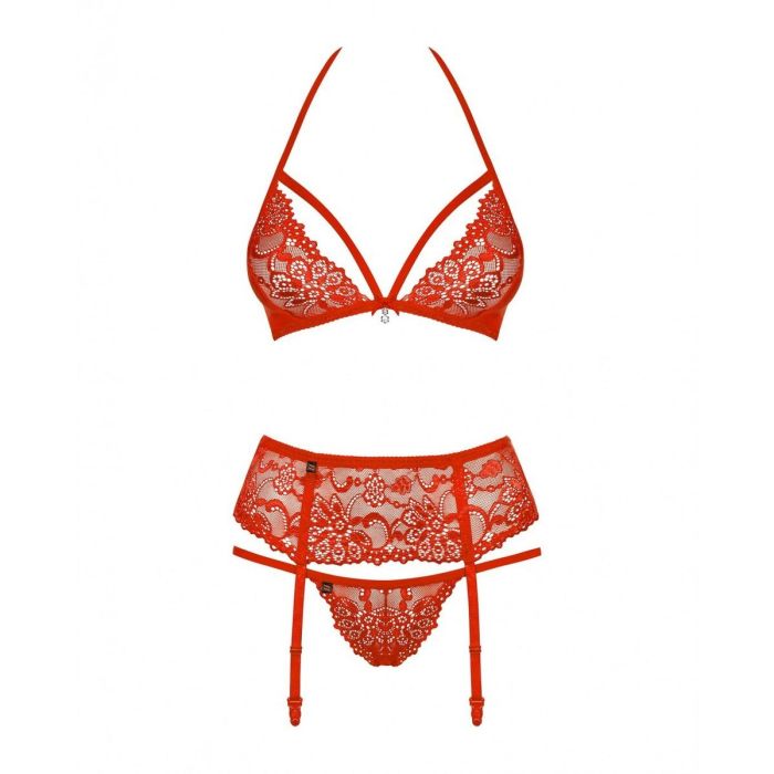 Conjunto de Lencería Obsessive 838-SEG-3 S/M Rojo S/M 1