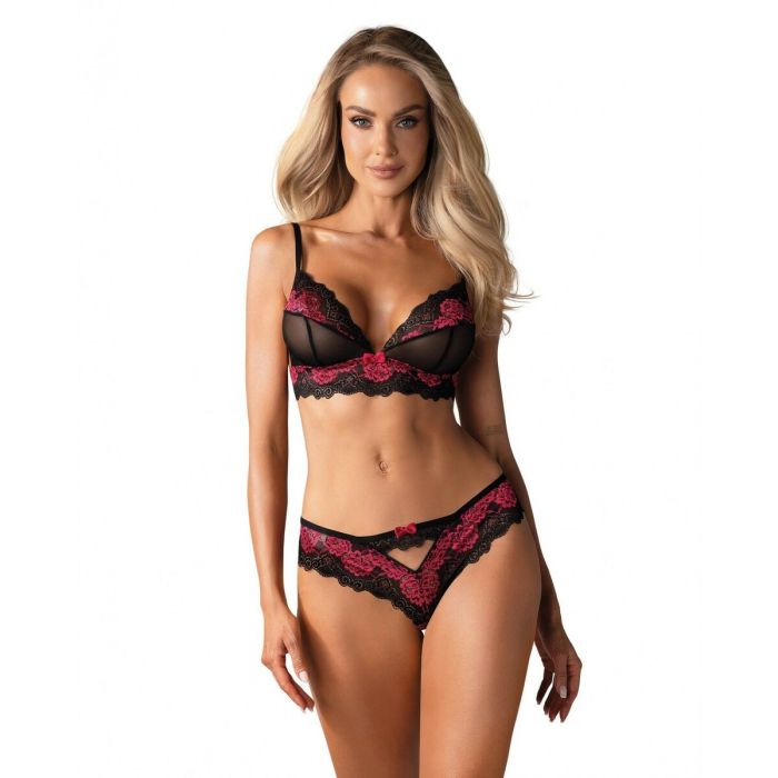 Conjunto de Lencería Obsessive Tulia Negro S/M