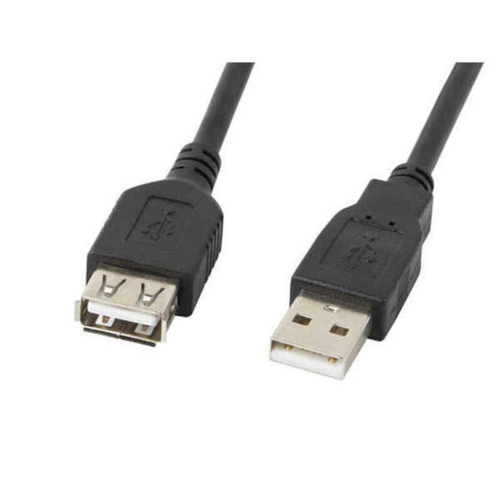 Cable Alargador USB Lanberg Macho/Hembra 480 Mb/s Negro 1