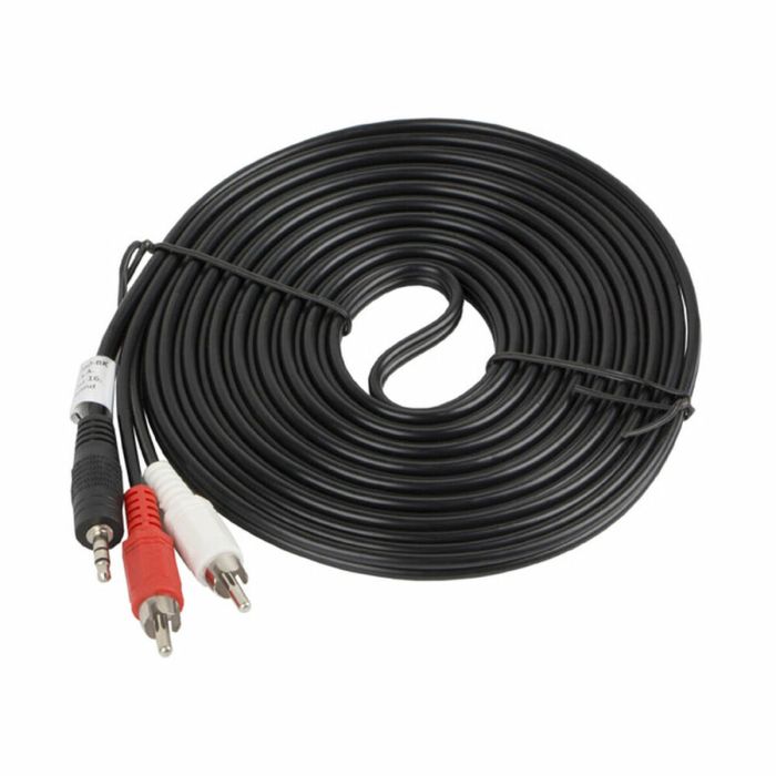 Cable Audio Jack a 2 RCA Lanberg CA-MJRC-10CC-0050-BK Negro 5 m 2