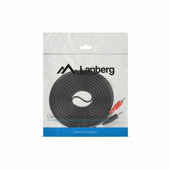 Cable Audio Jack a 2 RCA Lanberg CA-MJRC-10CC-0050-BK Negro 5 m 1