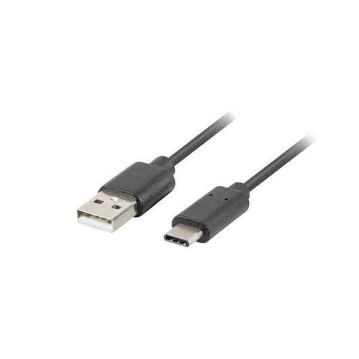 Cable USB A 2.0 a USB C Lanberg Negro 2