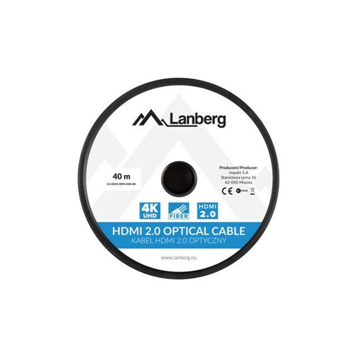 Cable HDMI Lanberg CA-HDMI-20FB-0400-BK Negro 40 m 1 Cable HDMI Lanberg CA-HDMI-20FB-0400-BK Negro 40 m 1