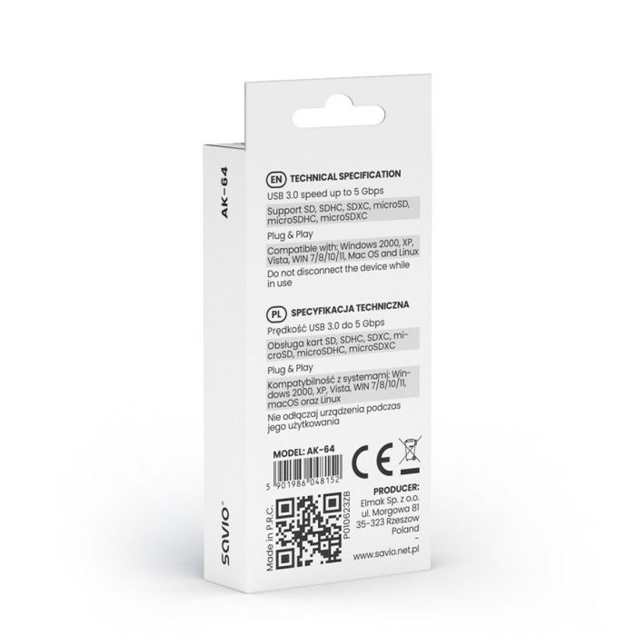 Lector de Tarjetas Externo Savio AK-64 Negro 4 Lector de Tarjetas Externo Savio AK-64 Negro 4