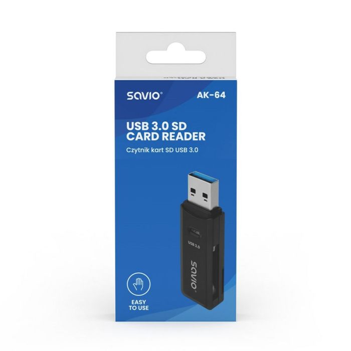 Lector de Tarjetas Externo Savio AK-64 Negro 2 Lector de Tarjetas Externo Savio AK-64 Negro 2