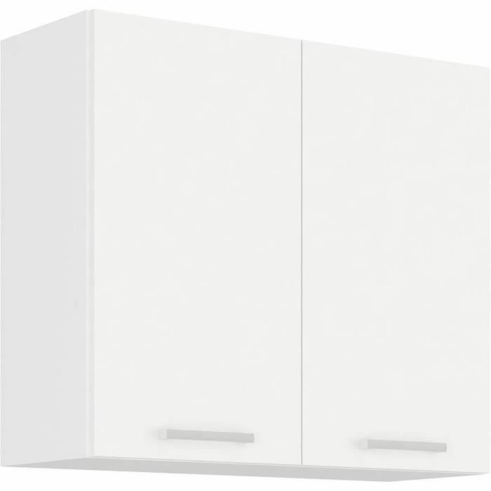 ATLAS Unidad alta con 2 puertas batientes - Decoración blanca - L80 cm